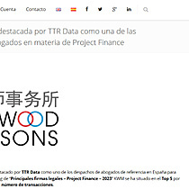King & Wood Mallesons destacada por TTR Data como una de las principales firmas de abogados en materia de Project Finance